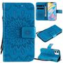 Mobigear Sunflower iPhone 12 Mini Hoesje Bookcase Portemonnee - Blauw