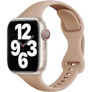 Mobigear Sport Slim Siliconen Apple Watch Bandje Druksluiting - 49/46/45/44 mm - Roze