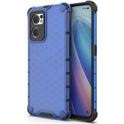 Mobigear Honeycomb OPPO Find X5 Lite Hoesje Hardcase Backcover Shockproof - Blauw
