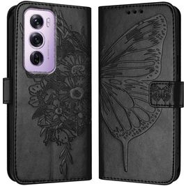 Mobigear Butterfly OPPO Reno 12 Pro Hoesje Bookcase Portemonnee - Zwart