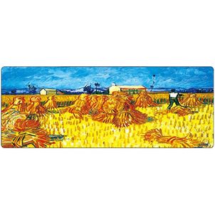 Mobigear Anti-Slip Muismat - 40 x 90 CM - Wheat stacks in Provence