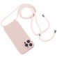 Mobigear Lanyard iPhone 14 Pro Siliconen Hoesje met koord - Sand Pink