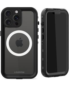 Mobilize Waterproof iPhone 15 Pro Max Waterdicht MagSafe Hoesje Hardcase Backcover - Zwart
