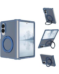 Mobigear 360 Rotating Ring Samsung Galaxy Z Fold 8 Ultra MagSafe Hoesje Hardcase Backcover met Ringhouder - Blauw