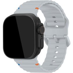 Mobilize Buckle Siliconen Apple Watch Bandje Gespsluiting - 49/46/45/44 mm - Grijs