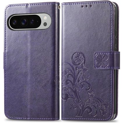 Mobigear Clover Google Pixel 9 Pro XL Hoesje Bookcase Portemonnee - Paars