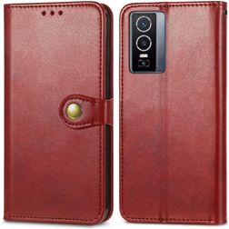 Mobigear Snap Button Vivo Y76 Hoesje Bookcase Portemonnee - Rood