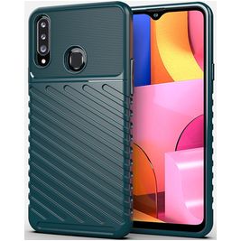 Mobigear Groove Samsung Galaxy A20s Hoesje Flexibel TPU Backcover - Groen