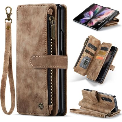 Caseme C30 Samsung Galaxy Z Fold 4 Hoesje Bookcase Portemonnee - Bruin