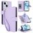 Mobigear Wallet iPhone 15 Hoesje Bookcase Portemonnee - Paars