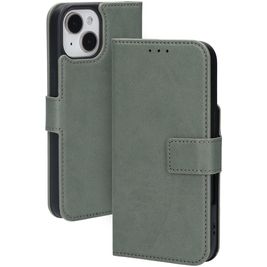 Mobiparts Classic Wallet iPhone 15 Hoesje Bookcase Portemonnee - Stone Green