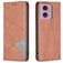 Mobigear Rhombus Slim Motorola Moto G24 Hoesje Bookcase - Bruin Mobigear Rhombus Slim Motorola Moto G24 Hoesje Bookcase - Bruin