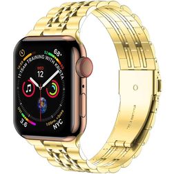 Mobigear Monaco Stalen Apple Watch Bandje Vouwsluiting - 49/46/45/44 mm - Goud