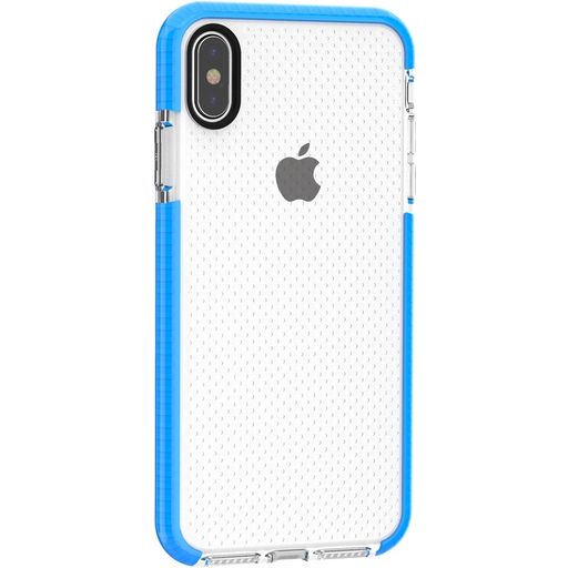 Mobigear Full Bumper iPhone XS Max Hoesje Hardcase Backcover Shockproof - Transparant / Blauw