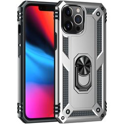 Mobigear Armor Ring iPhone 13 Pro Max Hoesje Hardcase Backcover Shockproof met Ringhouder - Zilver