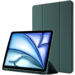 Mobigear Tri-Fold Gel iPad Air 11 Inch (2024) Hoes Bookcase + Stylus Houder - Groen