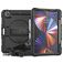 Mobigear SureGrip Xtreme iPad Pro 12.9 Inch (2020) Hoes Hard Kunststof,Siliconen Backcover + Stylus Houder + Schouderband + Standaard - Zwart