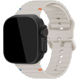 Mobilize Buckle Siliconen Apple Watch Bandje Gespsluiting - 42/41/40/38 mm - Sterrenlicht