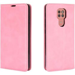 Mobigear Retro Slim Motorola Moto G9 Play Hoesje Bookcase Portemonnee - Roze