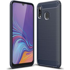Mobigear Brushed Slim Samsung Galaxy A40 Hoesje Flexibel TPU Backcover - Marineblauw