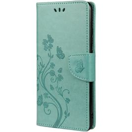 Mobigear Flowers Samsung Galaxy A23 Hoesje Bookcase Portemonnee - Turquoise