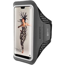Mobiparts Comfort Fit Telefoonhouder Hardlopen Huawei P20 Sport Hoesje Neopreen Sportarmband - Zwart