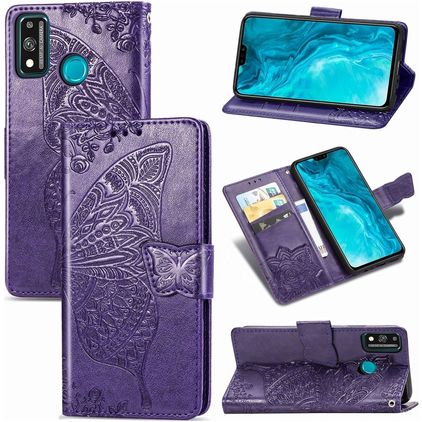 Mobigear Butterfly HONOR 9X Lite Hoesje Bookcase Portemonnee - Paars