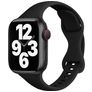 Mobigear Sport Slim Siliconen Apple Watch Bandje Druksluiting - 49/46/45/44 mm - Zwart