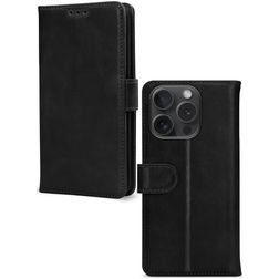Mobilize Wallet iPhone 15 Pro Hoesje Echt Leer Bookcase Portemonnee - Zwart