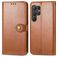 Mobigear Snap Button Samsung Galaxy S25 Hoesje Bookcase Portemonnee - Bruin