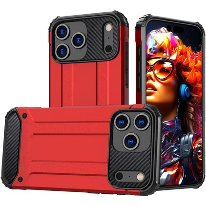 Mobigear Outdoor iPhone 17 Pro Max Hoesje Hardcase Backcover Shockproof - Rood