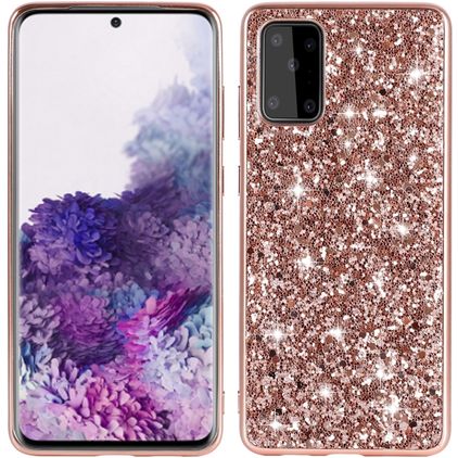 Mobigear Glitter Samsung Galaxy S20 Hoesje Hardcase Backcover - Roségoud
