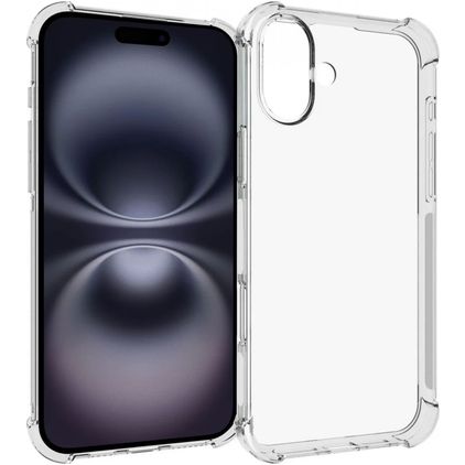 Mobigear Cushion Doorzichtig iPhone 16 Plus Hoesje Flexibel TPU Backcover - Transparant