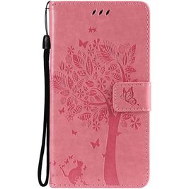 Mobigear Tree Samsung Galaxy S21 Hoesje Bookcase Portemonnee - Magenta