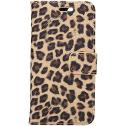 Mobigear Leopard iPhone SE (2022) Hoesje Bookcase Portemonnee - Geel