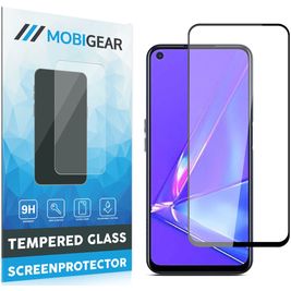 Mobigear Premium OPPO A92 Glazen Screenprotector - Case Friendly - Zwart
