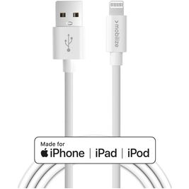 Mobilize USB-A naar Apple Lightning Kabel MFI 1 Meter - Wit