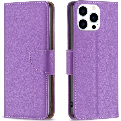 Mobigear Excellent iPhone 16 Pro Max Hoesje Bookcase Portemonnee - Paars