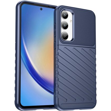 Mobigear Groove Samsung Galaxy A35 Hoesje Flexibel TPU Backcover - Blauw