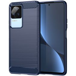 Mobigear Brushed Slim POCO F4 Hoesje Flexibel TPU Backcover - Blauw