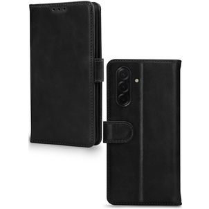 Mobilize Wallet Samsung Galaxy A36 Hoesje Echt Leer Bookcase Portemonnee - Zwart