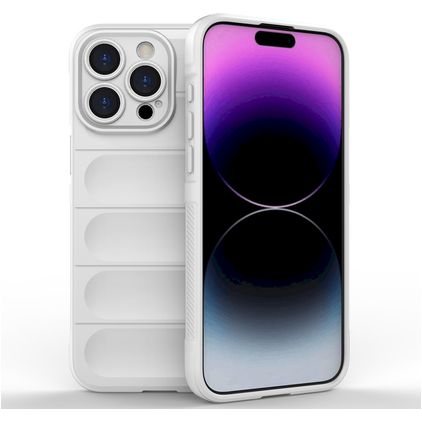 Mobigear Bumpy iPhone 15 Pro Max Hoesje Flexibel TPU Backcover - Wit