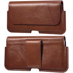Mobigear Deluxe Belt Broekriemhoesje (max 17,7 cm x 8,5 cm) - Riemtasje - Holster - Bruin