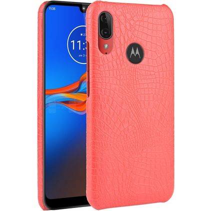 Mobigear Croco Motorola Moto E6 Plus Hoesje Backcover - Rood