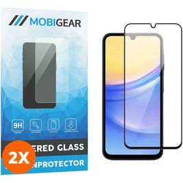 Mobigear Premium Samsung Galaxy A15 Glazen Screenprotector - Case Friendly - Zwart (2-Pack)