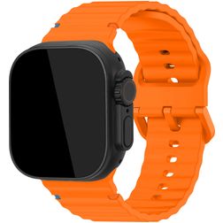 Mobilize Buckle Siliconen Apple Watch Bandje Gespsluiting - 49/46/45/44 mm - Oranje