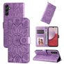 Mobigear Sunflower Samsung Galaxy A14 Hoesje Bookcase Portemonnee - Paars