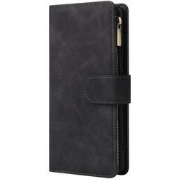Mobigear Zipper Samsung Galaxy A51 Hoesje Bookcase Portemonnee - Zwart
