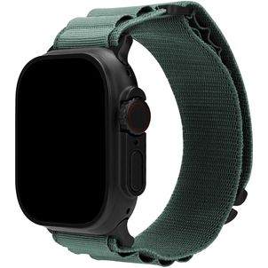 Mobilize Alpine Nylon Apple Watch Bandje Gespsluiting - 49/46/45/44 mm - Groen