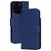 Mobiparts Wallet iPhone 16 Pro MagSafe Hoesje Echt Leer Bookcase Portemonnee - Blauw